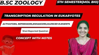 Transcription Regulation In eukaryotes Activators Silencer Enhancer repressors BSc 5th semester [upl. by Sherourd]