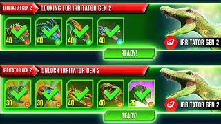 IRRITATOR GEN 2 LOOKING FOR AND IRRITATOR GEN 2 UNLOCKED  JURASSIC WORLD THE GAME [upl. by Astrea]