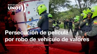 DE PELÍCULA persecución policial por R0B0 de vehículo de valores en Valledupar [upl. by Atteiram]