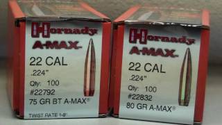 75gr amax vs 80gr amax 223 handloads [upl. by Yrogerg]