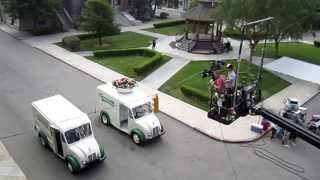 Divco Milk Trucks on the Back to the Future Set Street Race Hidden Valley Ranch Commercial [upl. by Akihsay87]