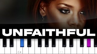 Rihanna  Unfaithful piano tutorial [upl. by Elspet]