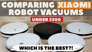 Comparing Xiaomi Robot Vacuums Mijia G1 1C 2C 1T Dreame F9 Roborock E4 and E5✅ Which is best [upl. by Kimball]