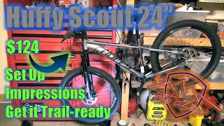 New Bike Walmart Huffy Scout 24quot  Initial impressions amp Set up  Components  Tapered Head tube [upl. by Tjon]