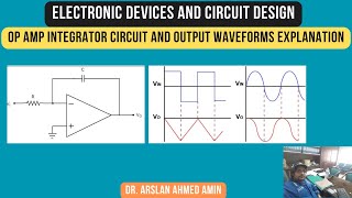 OP Amp Integrator Circuit and Output Waveforms Explanation Electronic Devices and Circuit Design [upl. by Uno]