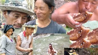 Smoked pork cooked with Axone  How to plant kholar kidneybeans in field  Mukbang  Khipsblogs [upl. by Ramgad]