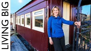 Old Railway Carriage Converted Into Stunning OffGrid Home [upl. by Pinette]