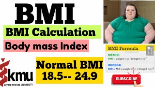 BMI Calculation Formulas  Body Mass Index MCQS  How To Calculate BMI  Nursing With Farman KMU [upl. by Eilac753]