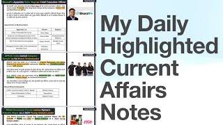 My highlighted notes of current affairs🗞️ 15 amp 16 sep 2024 ll currentaffairs currentaffairsnotes [upl. by Fosdick]