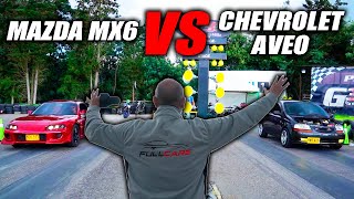 Guerra🔥Mazda MX6🆚Aveo Modificado🔥Fullcars Drag race cuarto de milla [upl. by Tadeo462]