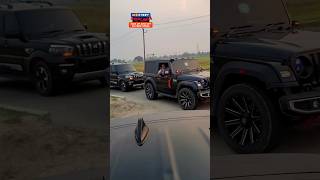 Black 😈 Scorpio And Thar Kafila On Road viral fortuner scorpio thar modified [upl. by Yatnwahs]