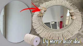 Diy mirror decor ideaEasy mirror wall framecardboard frame mirror [upl. by Itnaihc]