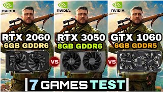 RTX 2060 6GB vs RTX 3050 8GB vs GTX 1060 6GB  7 Games Tested [upl. by Casey40]