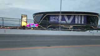 Super Bowl Las Vegas Allegiant Stadium Ready for Big Game Drive By 12424 🏟 🏈 [upl. by Adieren]