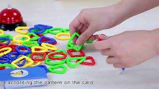 Educational Novelty Toy Tabletop Ring Speed Combination Card Shape Game for Kids [upl. by Kohn]