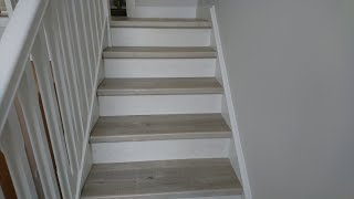 QuickStep laminate stairs Saw cut oak grey IMPRESSIVE ULTRA IMU1858 [upl. by Breeze]