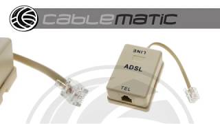 Filtro ADSL Individual Microfiltro RJ11MH distribuido por CABLEMATIC ® [upl. by Novy]