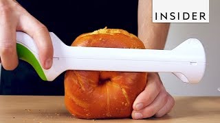 How To Easily Cut Bagels In Half [upl. by Warford]