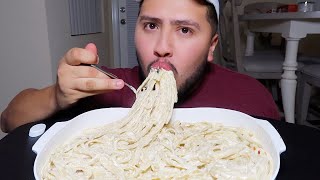 Creamy Fettuccine Alfredo Pasta MUKBANG [upl. by Pegasus45]