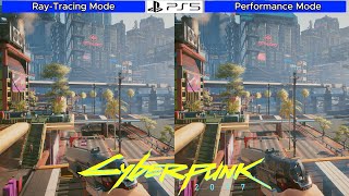 Cyberpunk 2077 PS5  21 Patch  Graphics Comparison  RayTracing Mode VS Performance Mode  4K [upl. by Asetal]