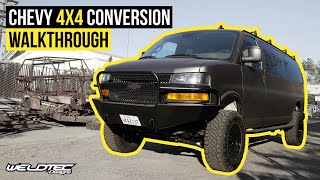 Off Road Chevy Express 4x4 Torsion Bar Conversion Van build [upl. by Ihcalam]