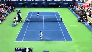 worst unforced error Rafael Nadal against Novak Djokovic us open 2011 [upl. by Beora]