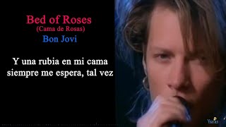 Bon Jovi  Cama de Rosas Karaoke en ESPAÑOL Un semi tono bajo [upl. by Linis35]