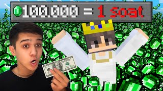 1Soatda 100000 Mingta Izumrud yoki 100 dan ayrilaman  Minecraft Challange [upl. by Enajiram]