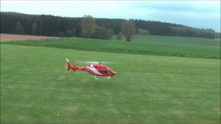 Bell 429 15 mit Rotorblatt  Turbulatoren der Firma Helitec gegen Blattzischen 1 Test [upl. by Notgnillew]