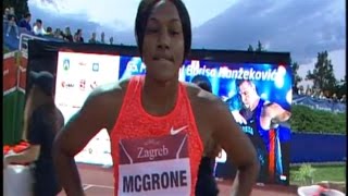 Candyce McGrone Wins Womens 100m 1110 at IAAF World Challenge Zagreb CRO [upl. by Anitaf]