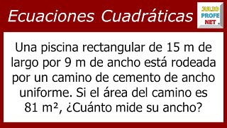 Problema 4 con ECUACIONES CUADRÁTICAS [upl. by Adikram]