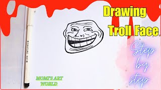 How to draw a Troll Face 😈  Easy way [upl. by Wsan]