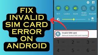 Fix Invalid SIM Card Error On Android 100 RESOLVED [upl. by Adaha894]