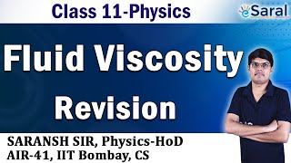 Fluid  Viscosity Revision Physics Class 11 JEE NEET [upl. by Odnaloy]