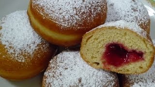 Berliner Rezept  Berliner Pfannkuchen  Krapfen  Kreppel  Partykrapfen [upl. by Nodnyl]