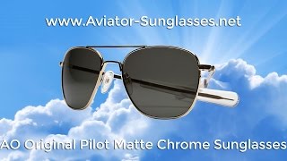 AO Original Pilot Matte Chrome Frame Aviator Sunglasses [upl. by Nairret401]