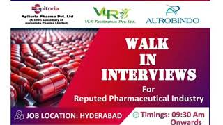 Apitoria Pharma pvt ltd AUROBINDO PHARMA LTD Walkin apitoria [upl. by Terri]