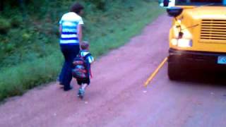 Brandon  first day of 4k getting on the bus [upl. by Eldridge458]