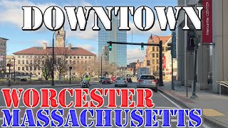 Worcester  Massachusetts  4K Downtown Drive [upl. by Schulz]