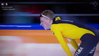 NK schaatsen Thialf Heerenveen 1500 meter mannen december jaar 2023 [upl. by Yeldah]