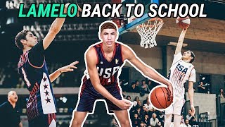 LaMelo Ball Is Going BACK TO HIGH SCHOOL At Spire Institute Full JBA USA Highlights [upl. by Neelra]