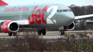 Jet2  Young Female Pilot With Ponytail Departs Leeds Bradford Airport [upl. by Eeclehc]