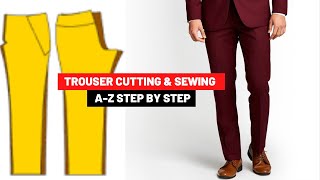 HOW TO CUT AND SEW A TROUSER WITH POCKET MALE amp FEMALE AZ STEP BY STEP FULL VIDEO [upl. by Candie]