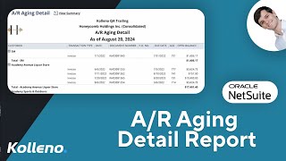 NetSuite Tutorial  AR Aging Detail Report [upl. by Annekim596]