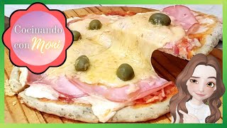 👩‍🍳💎 PIZZA con Harina LEUDANTE 🍕🍕 Pizza Casera SIN LEVADURA CocinandoconMONI [upl. by Laynad]