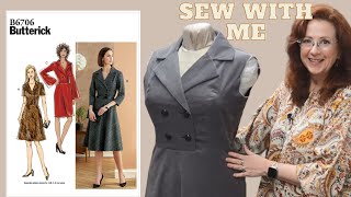 Sewing Butterick 6706 Kate Middleton style dress with side zipper [upl. by Boggers155]