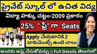 FREE EDUCATION IN PRIVATE SCHOOLS in AP202425 FREE SEATS for STUDENTSFULL DETAILSnotification [upl. by Nilyaj]