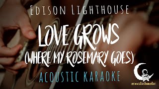 LOVE GROWS  WHERE MY ROSEMARY GROWS by Edison Lighthouse  Acoustic Karaoke [upl. by Aigil946]