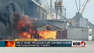 Fire at Portales peanut processing plant continues to burn [upl. by Cristiona163]