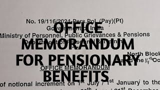 Office Memorandum for Pensionary Benefits [upl. by Rabin]